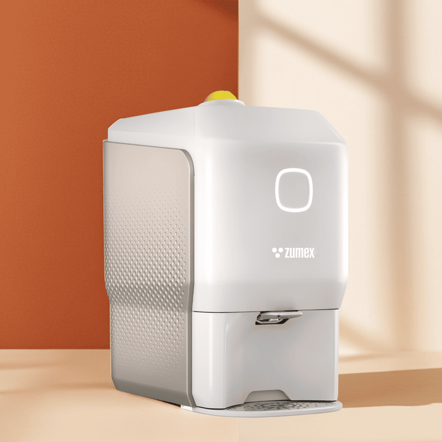 Zumex 10268 Soul Series 2 Compact Commercial Citrus Juicer — 18 Fruits/Minute, White & Natural Sand Color, Conical System®