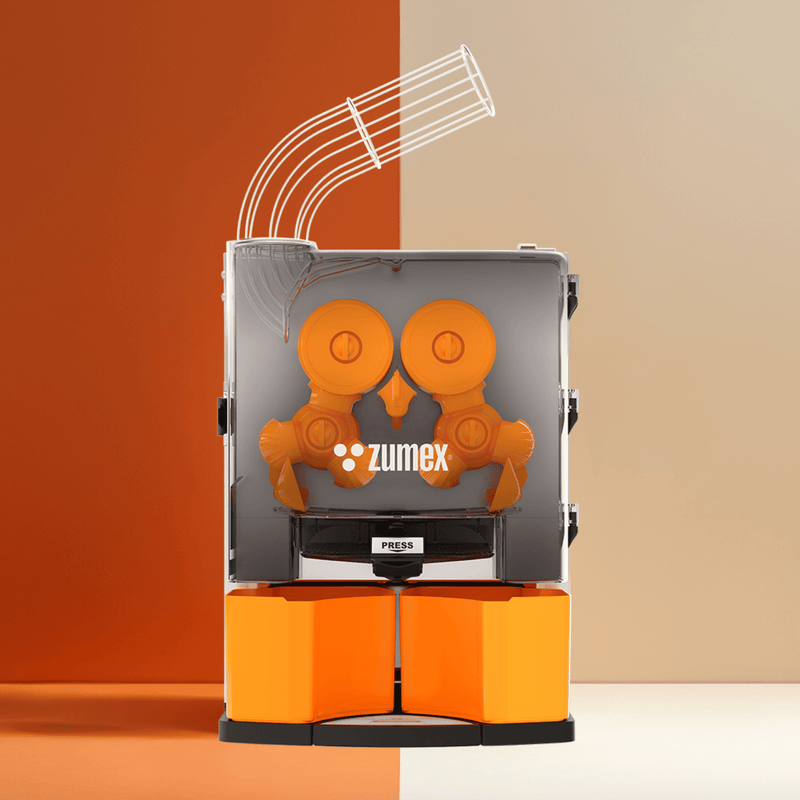 Zumex 04810 Essential Automatic Feed Citrus Juicer — 27 Fruits / Minute, Orange Color, Original System® squeezing system