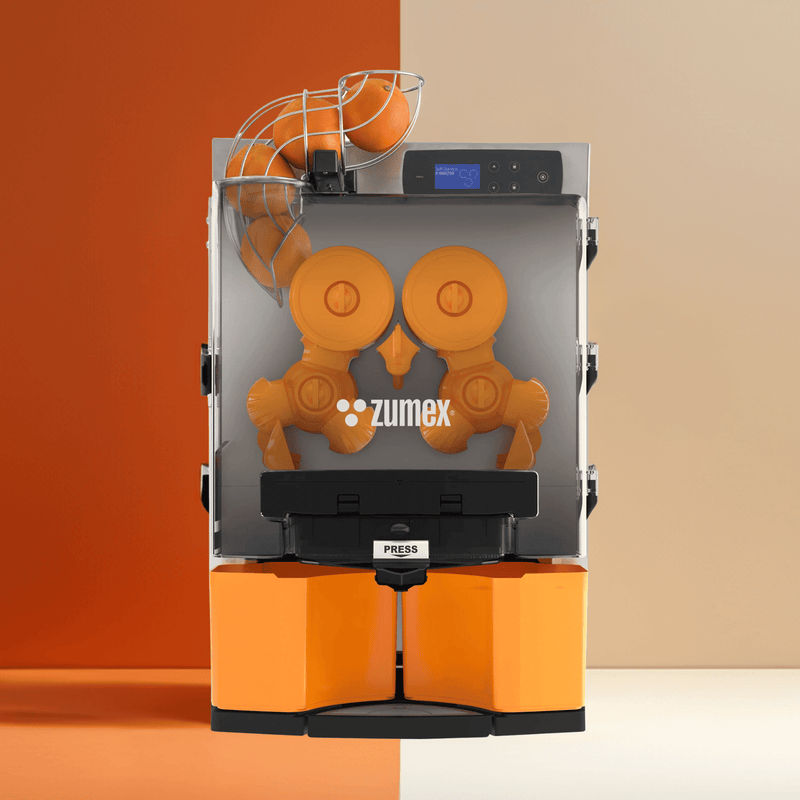 Zumex 12547 Essential Pro Pulpout Automatic Feed Citrus Juicer — 27 Fruits / Minute, Orange Color, Original System® squeezing system