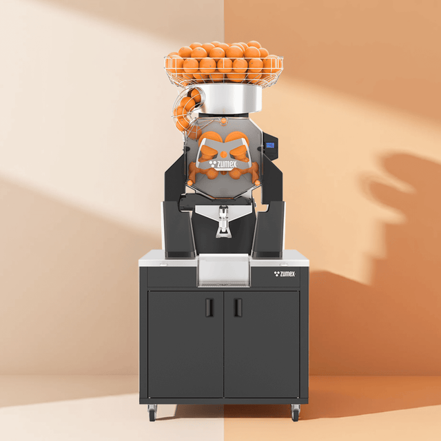 Zumex 08827 Speed S +plus All-in-One Automatic Feed Juicer — 40 Fruits / Minute, Self Service, with Wide Black Podium