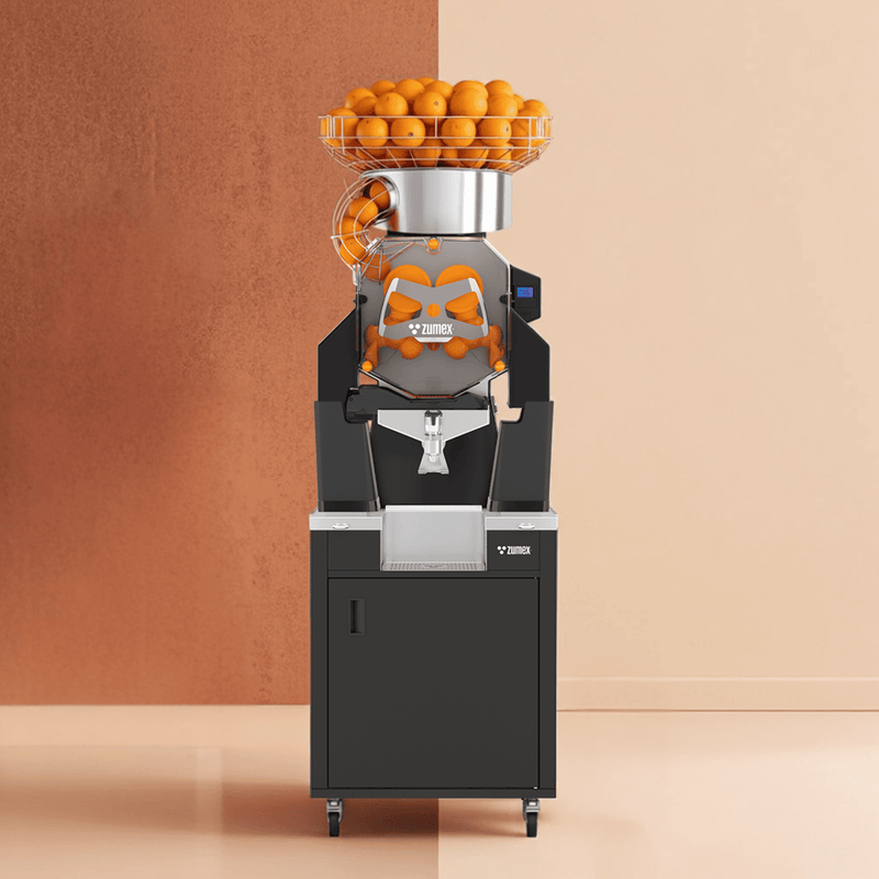 Zumex 09962 Speed S +plus All-in-One Automatic Feed Juicer — 40 Fruits / Minute, Self Service, with Slim Black Podium