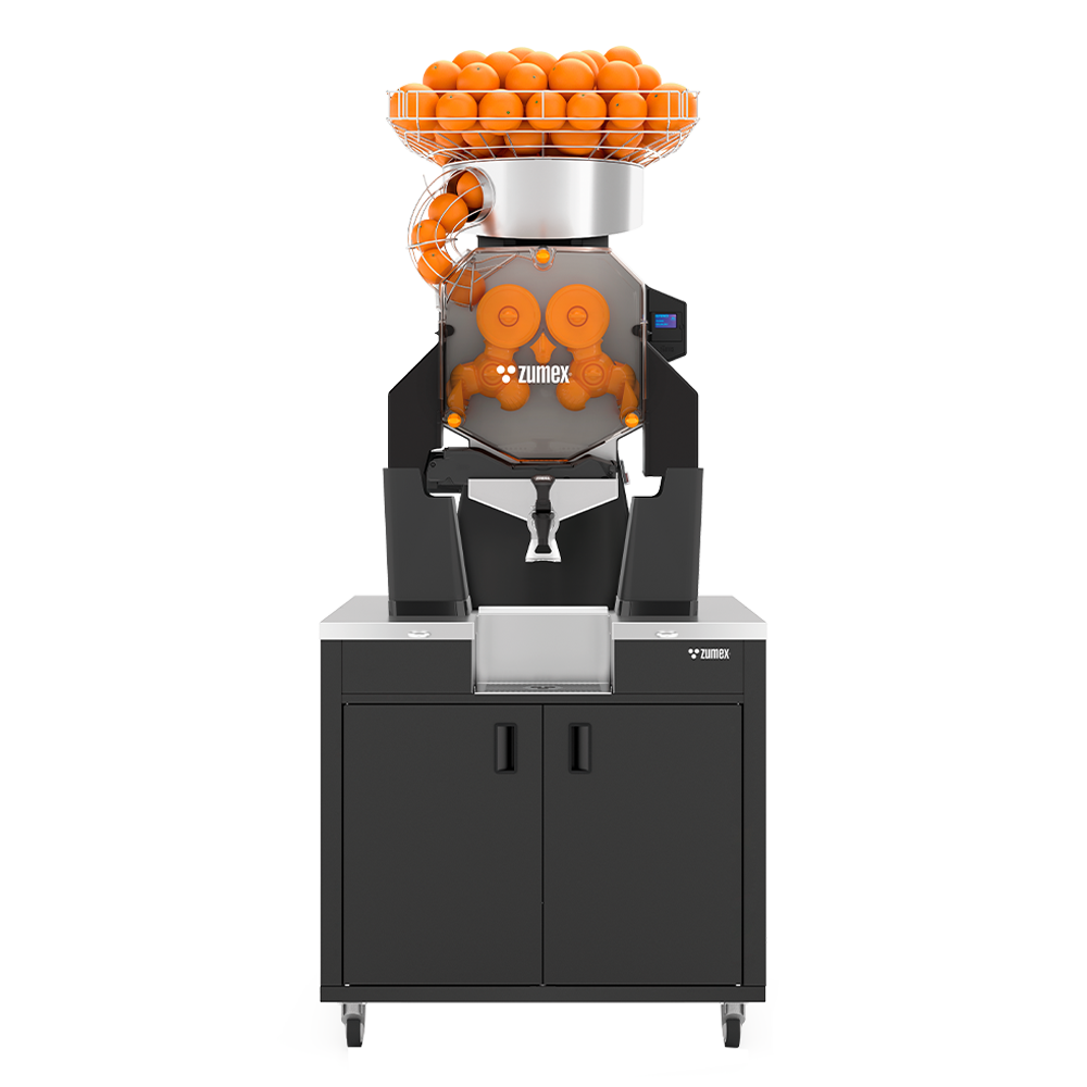 Zumex 08818 Speed Up All-in-One Automatic Feed Juicer — 40 Fruits / Minute, with Wide Black Podium