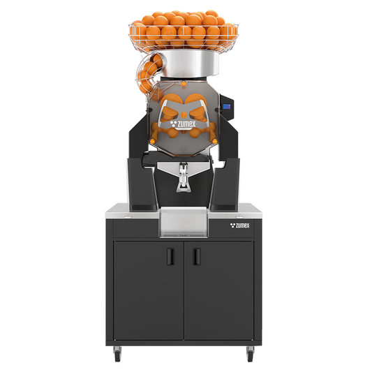 Zumex 08827 Speed S +plus All-in-One Automatic Feed Juicer — 40 Fruits / Minute, Self Service, with Wide Black Podium
