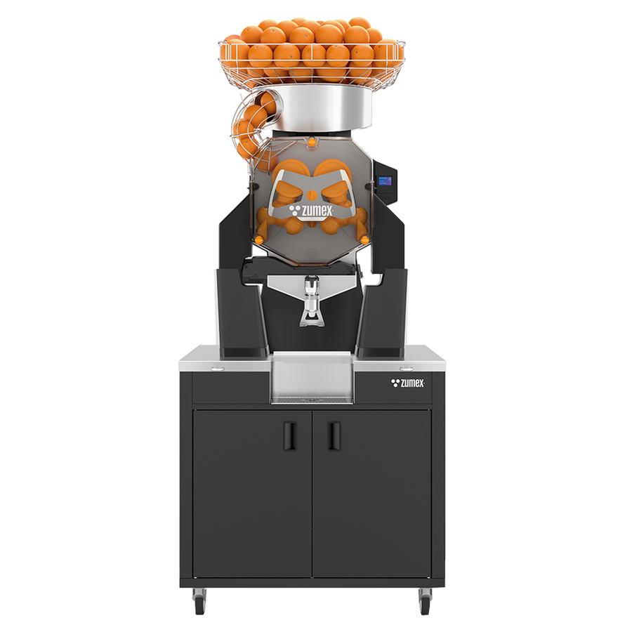 Zumex 08827 Speed S +plus All-in-One Automatic Feed Juicer — 40 Fruits / Minute, Self Service, with Wide Black Podium