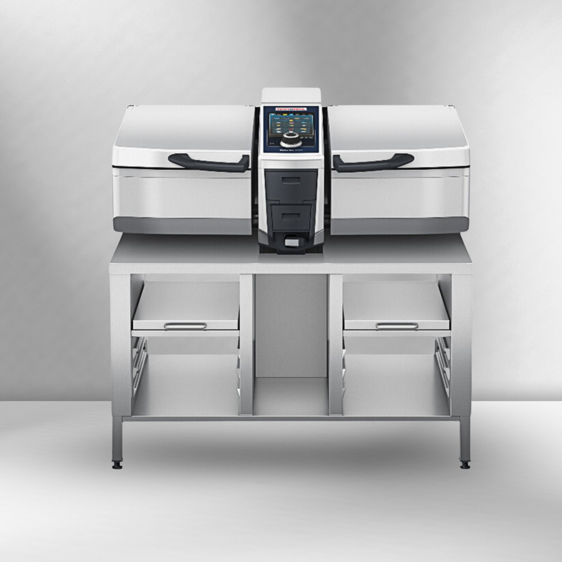 Rational iVario Pro 2-S Electric Tilt Skillet — 2 S-Size Pan, 13 Gallon, 208/240V, with Stand