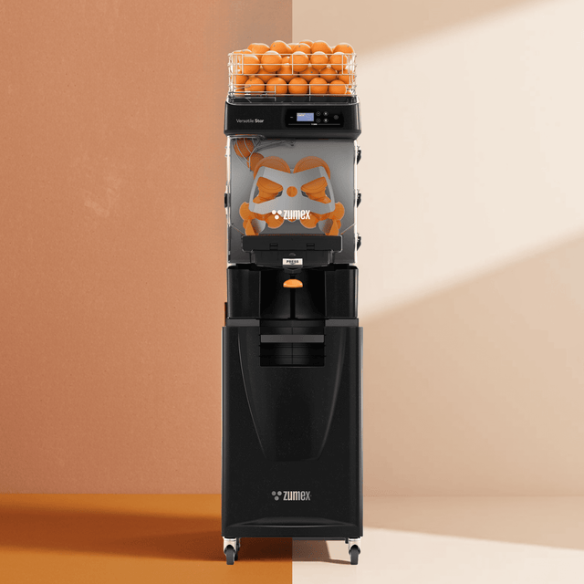 Zumex 11846 Versatile Star All-in-One Slim Automatic Feed Juicer — 40 Fruits / Minute, Black Color, with Podium