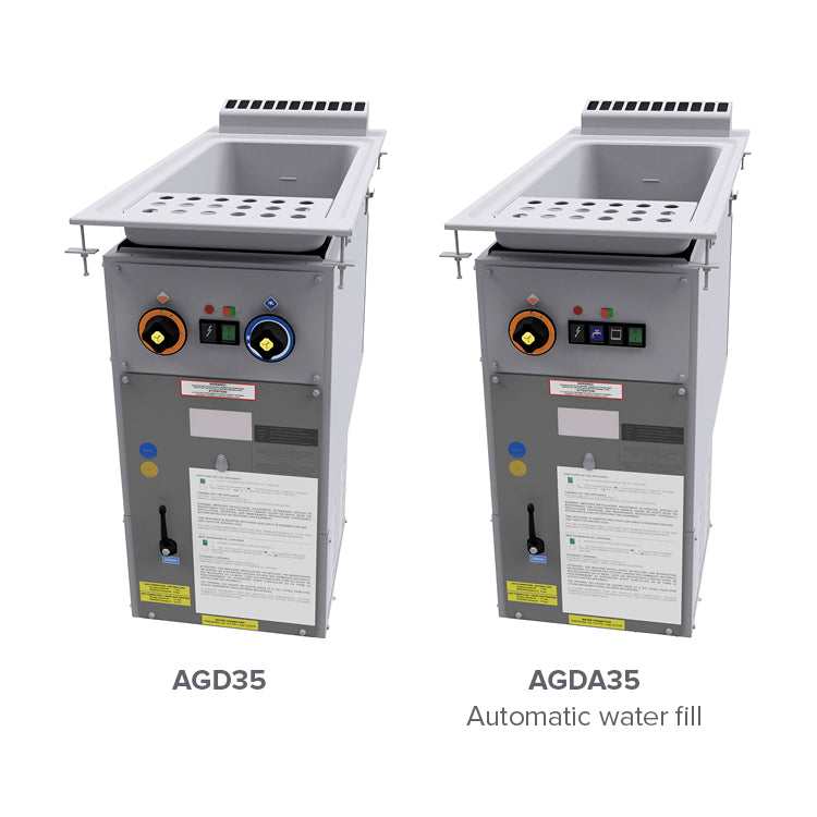 Arcobaleno AGDA35 Mira-A Gas Countertop Drop-In Pasta Cooker — 11 Gallon, 47,600 BTU, with Automatic Water Fill