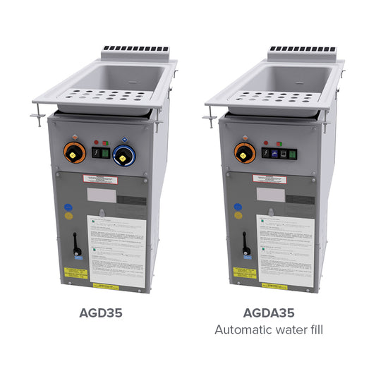 Arcobaleno AGDA35 Mira-A Gas Countertop Drop-In Pasta Cooker — 11 Gallon, 47,600 BTU, with Automatic Water Fill