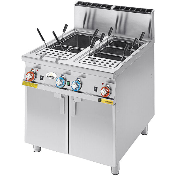 Arcobaleno AGDHA35 Anna Gas Double Tank Pasta Cooker — 22 Gallon, 160,370 BTU, with Automatic Water Refill