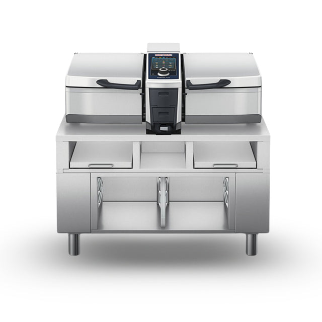 Rational iVario Pro 2-S Electric Tilt Skillet — 2 S-Size Pan, 13 Gallon, 208/240V, with Height Adjustable Stand